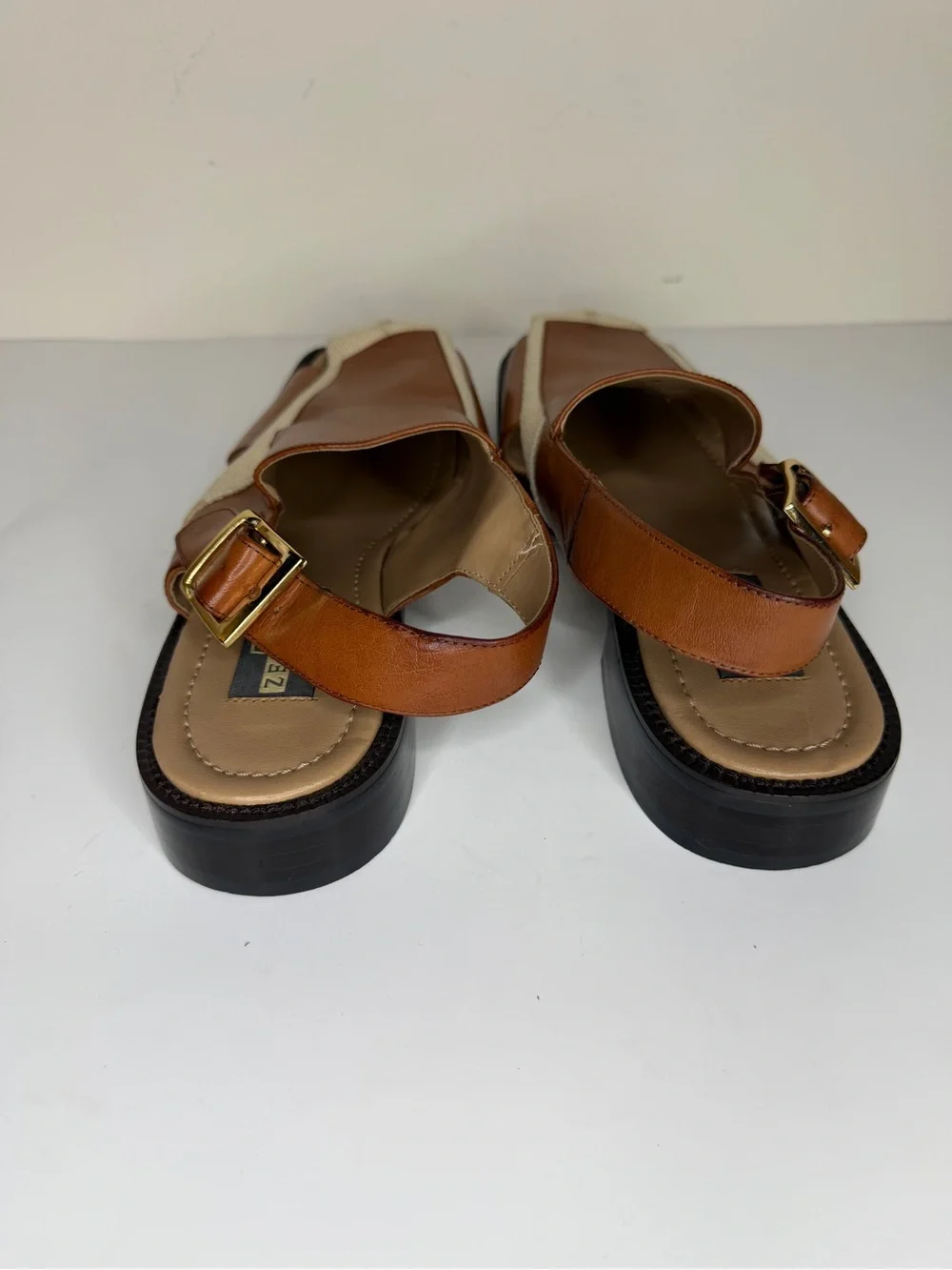 Zengara Sandals Vintage Fisherman Strappy Tan Brown Leather Shoes Mens Size 9M